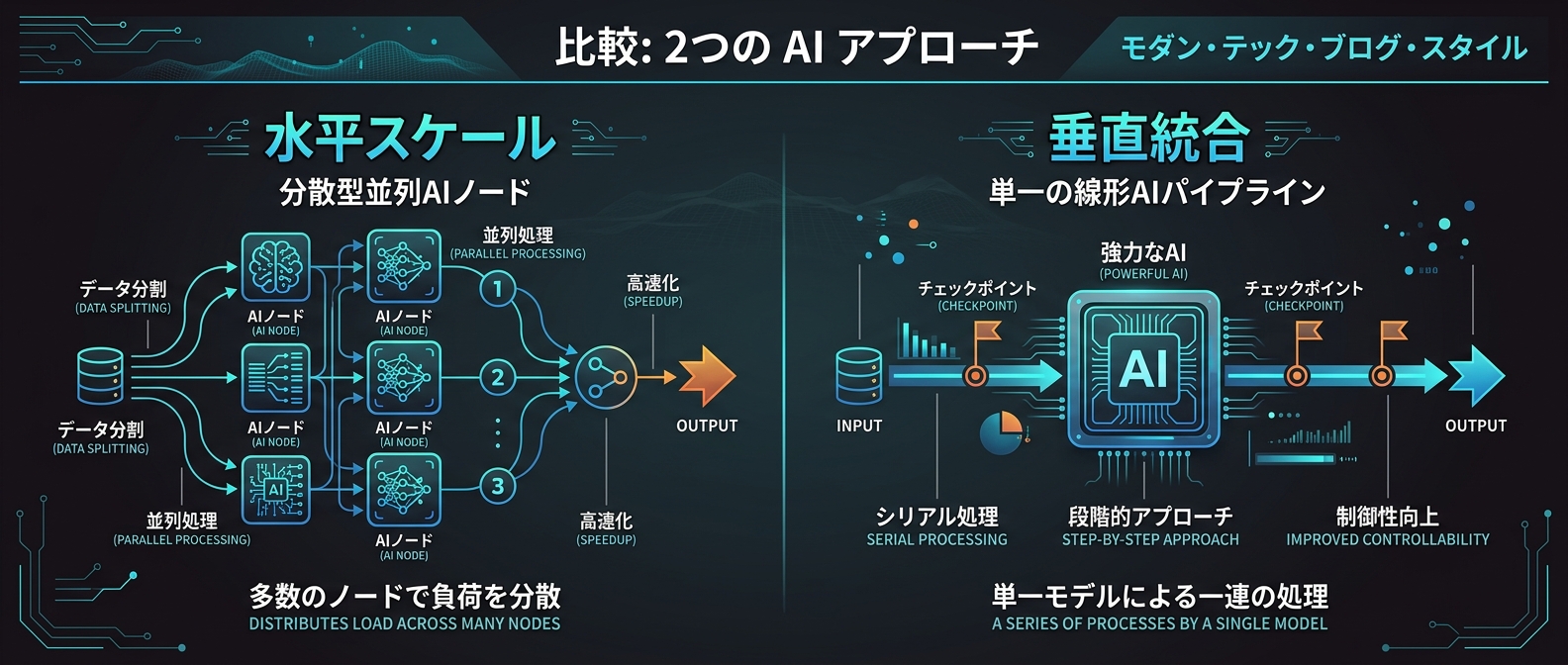 AIエージェントの進化における2つのアプローチ：水平スケールと垂直統合