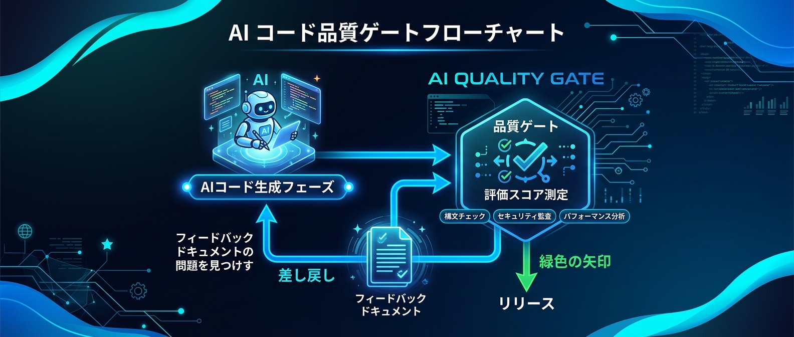 自己採点と理由の言語化による品質ゲートのループ構造