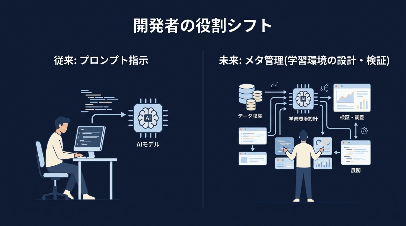開発者の役割の変化：指示からメタ管理へ