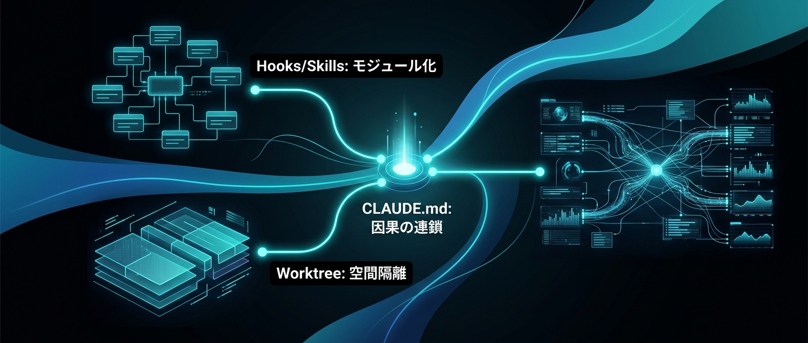 CLAUDE.mdの役割を分割する包括的AI運用アーキテクチャ