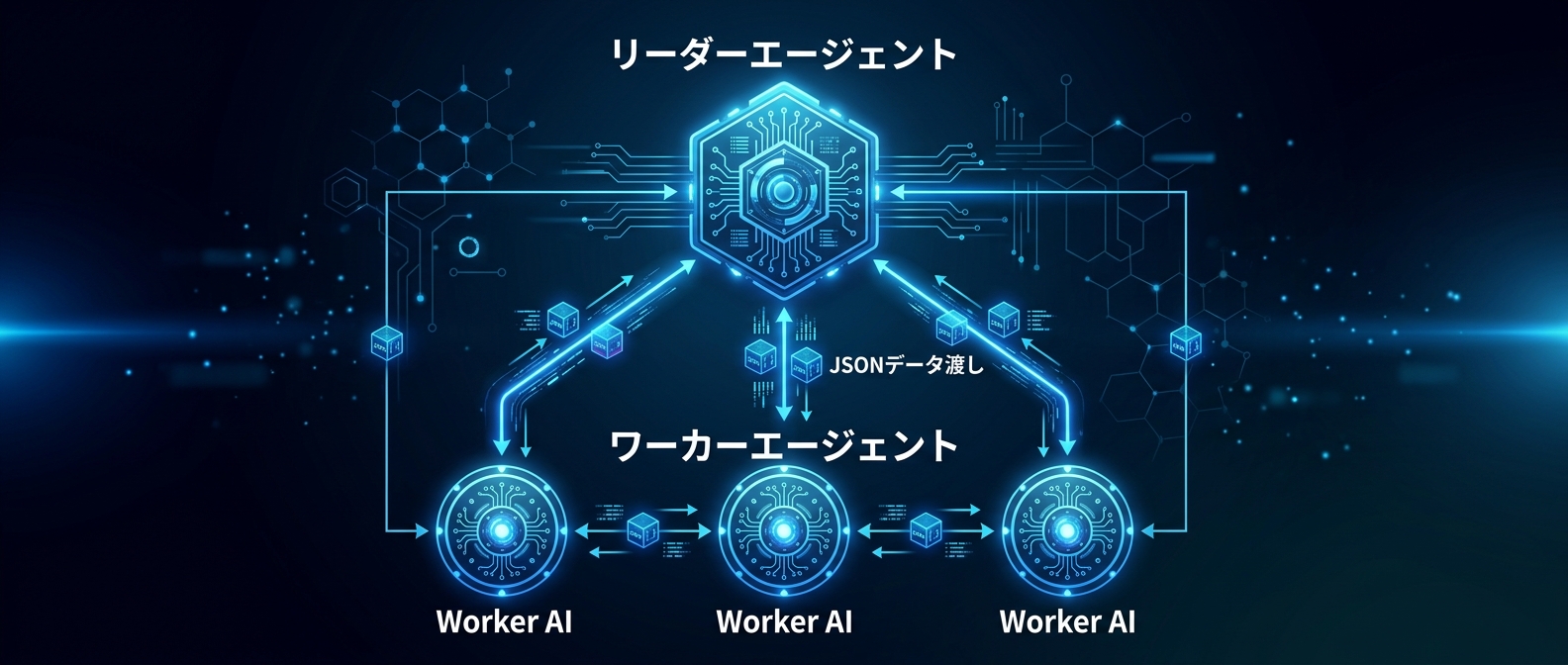 タスク分割とJSONによるコンテキストの受け渡し（バケツリレー）アーキテクチャ