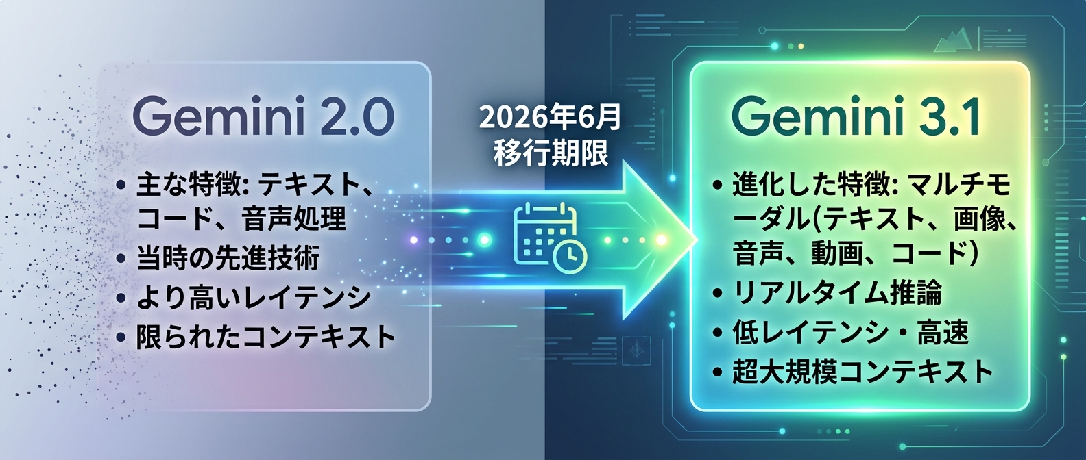 旧モデルからの移行スケジュールと期限