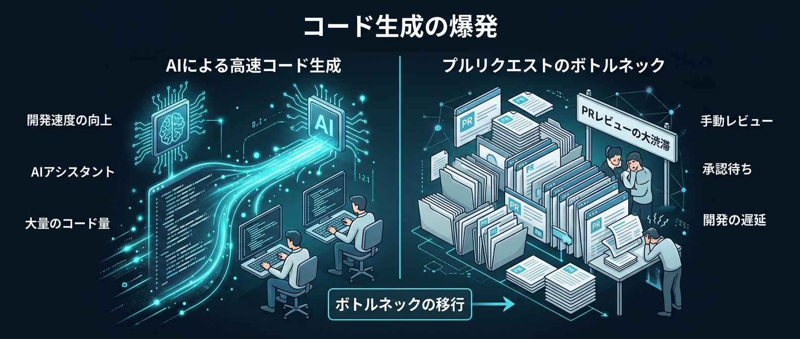 爆発的なコード生成によって引き起こされた「PRレビューの大渋滞」