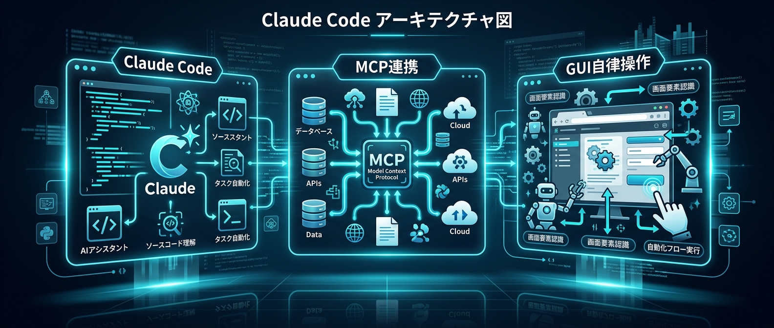 Claude CodeはMCPとComputer Use連携により、ターミナルからGUI操作まで自律的に行う統合エージェントへと進化した。