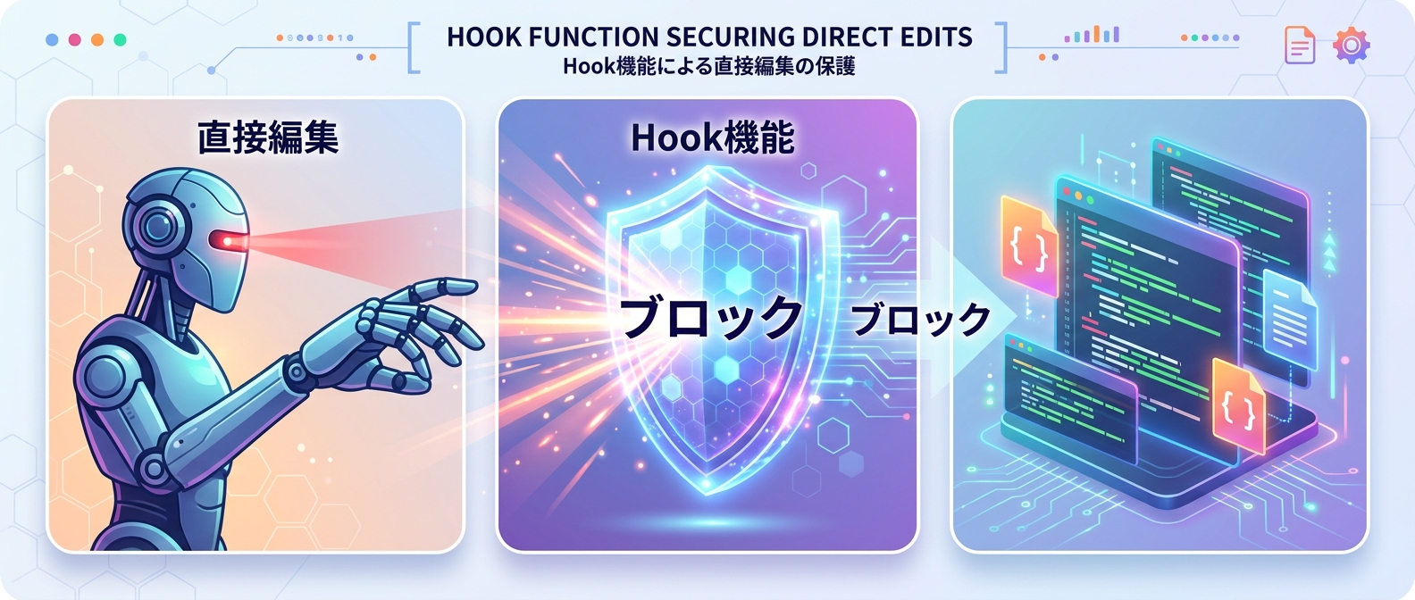 Hook機能による不正な直接編集のブロック