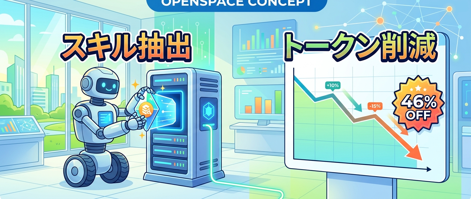 OpenSpaceによるスキル抽出とトークンコスト削減の仕組み