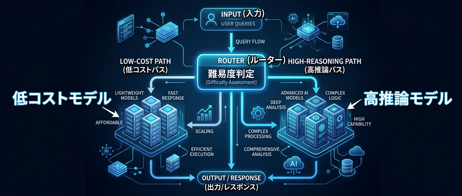 タスク難易度に応じた動的ルーティングのアーキテクチャ