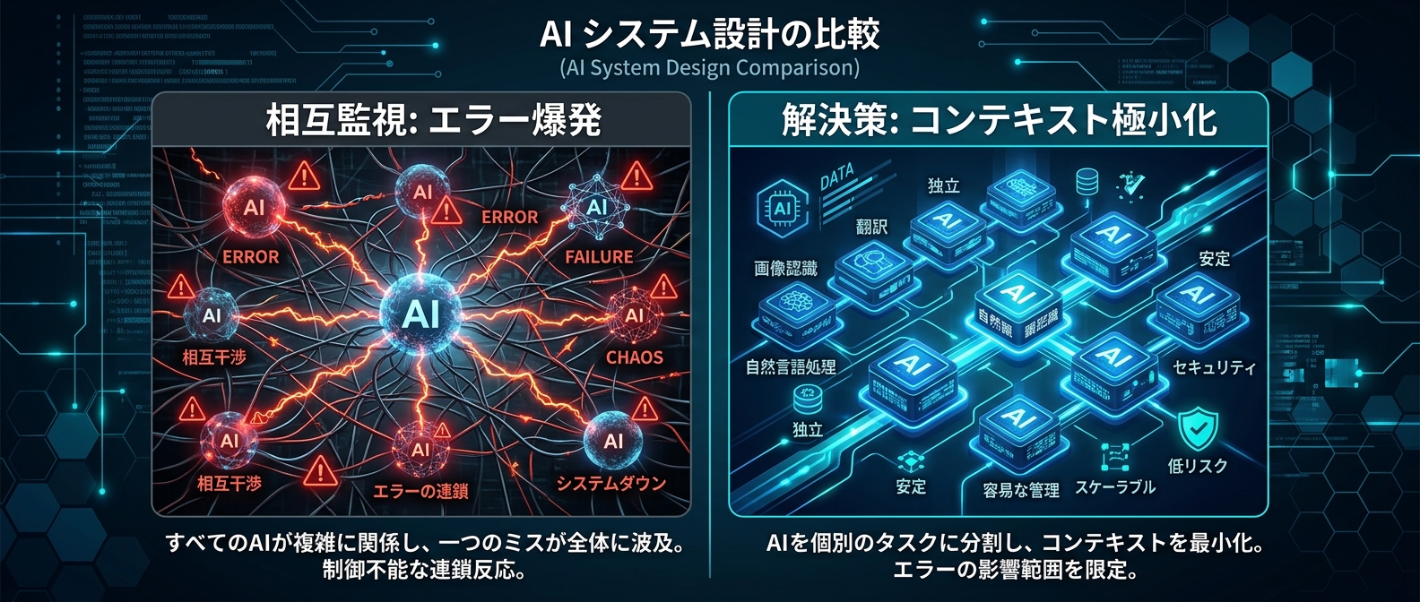 相互監視によるエラー爆発とコンテキスト極小化による解決