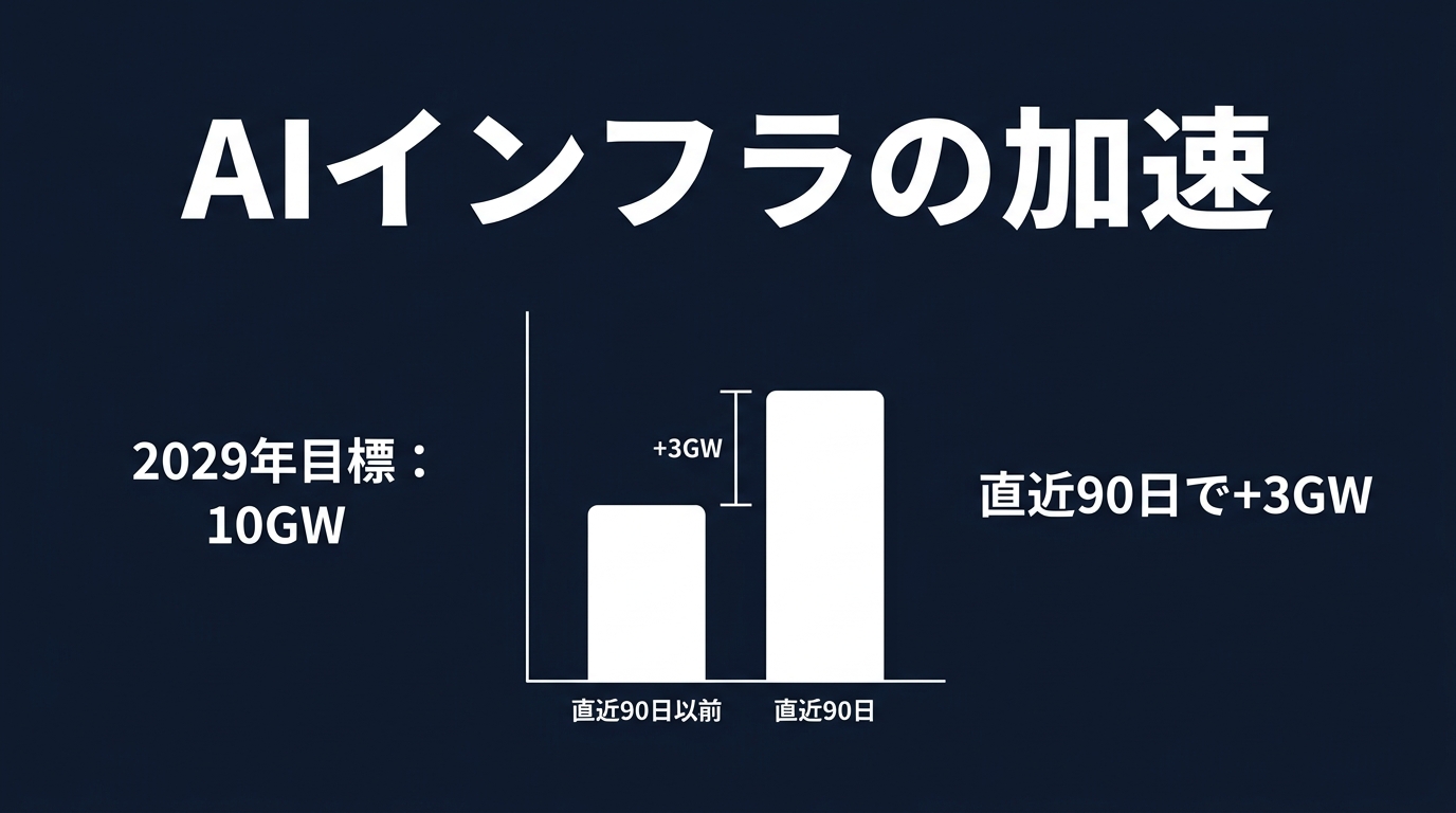 AIインフラの爆発的拡大:90日間で3GWの追加