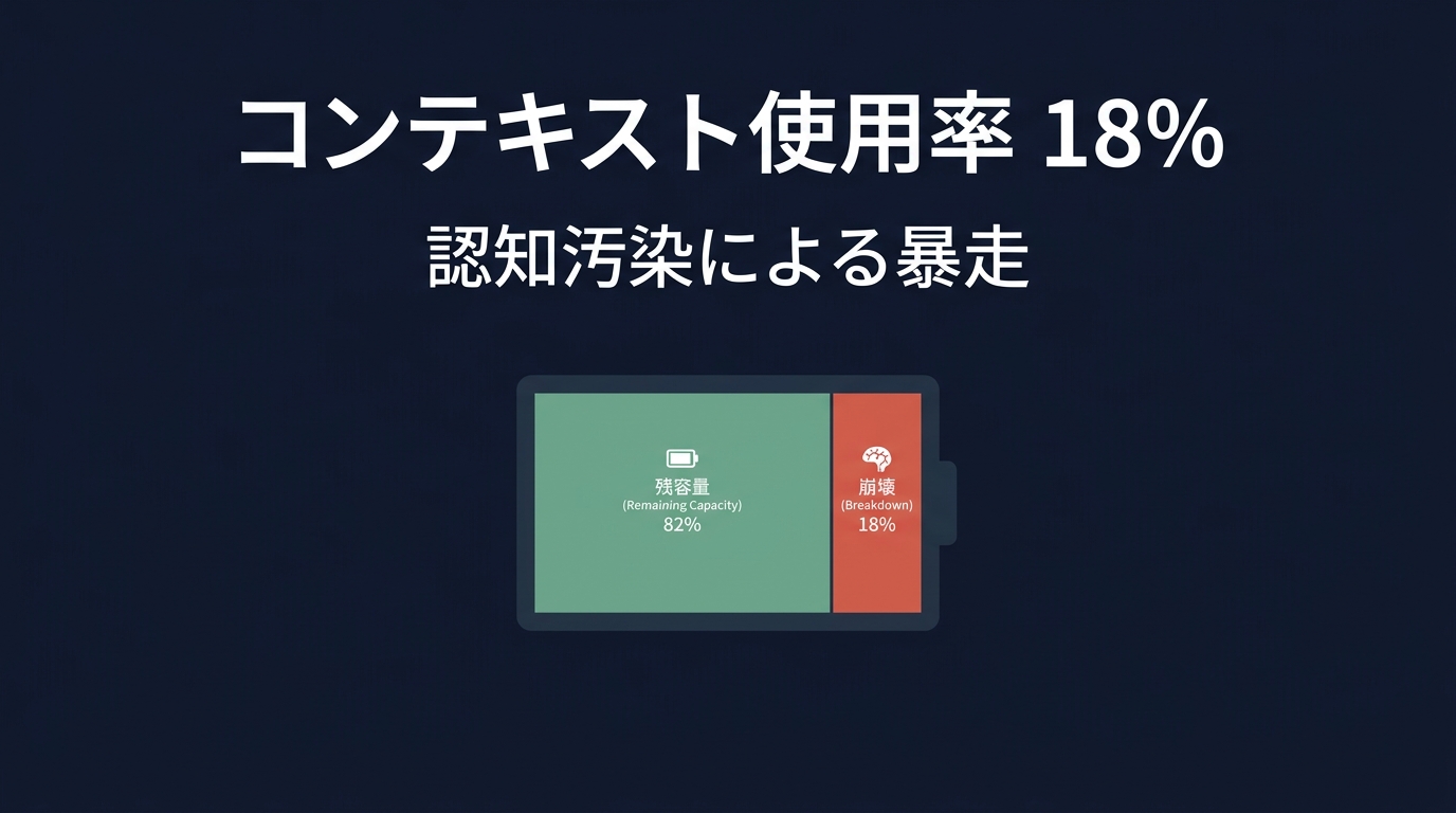 コンテキスト使用率18%でも発生する「認知汚染」の構造