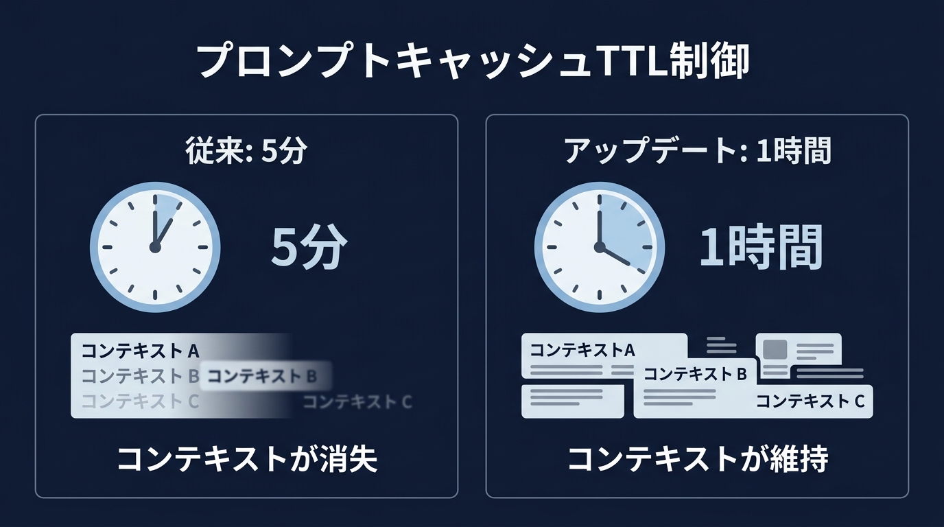 プロンプトキャッシュのTTL延長による運用効率の変化