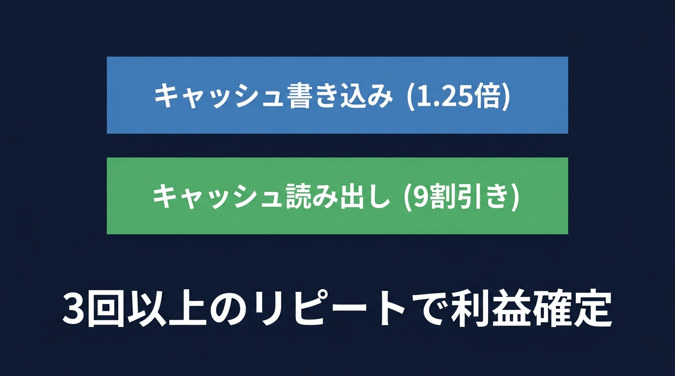 キャッシュ制御による推論コストの劇的な削減効果