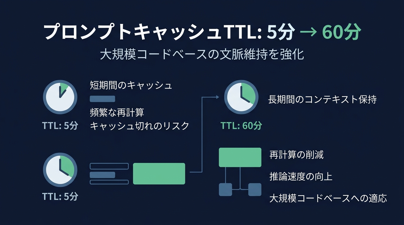 Claude CodeにおけるプロンプトキャッシュTTLの進化