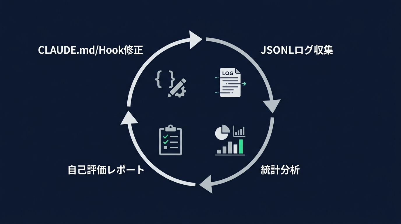ハーネスの継続的改善プロセス。ログ分析に基づいた自己評価ループの構築。