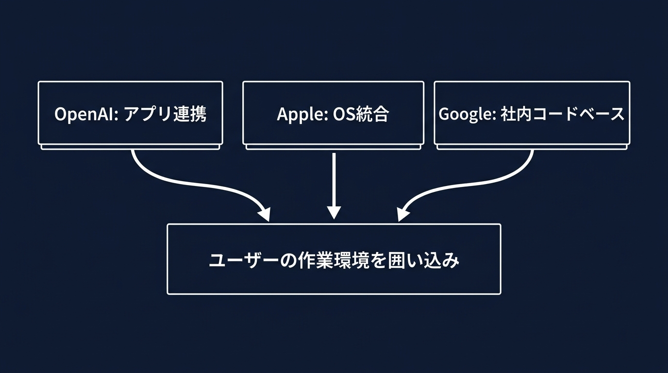 テック各社による作業環境の囲い込み戦略