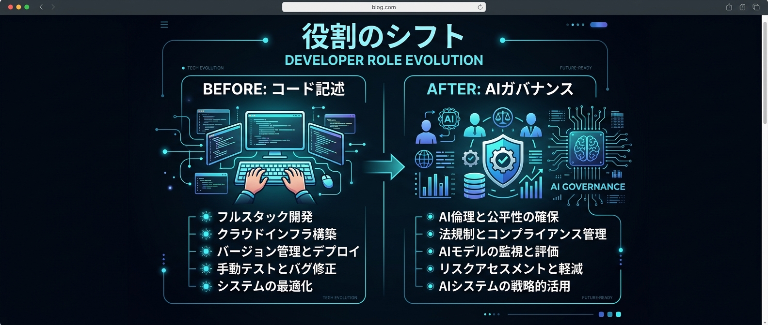 開発者の主業務は「コード記述」から「AIガバナンス」へシフト