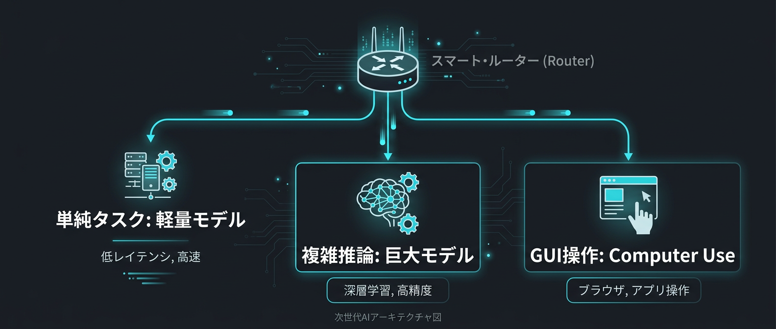 タスクの特性に応じたモデルのルーティング設計例