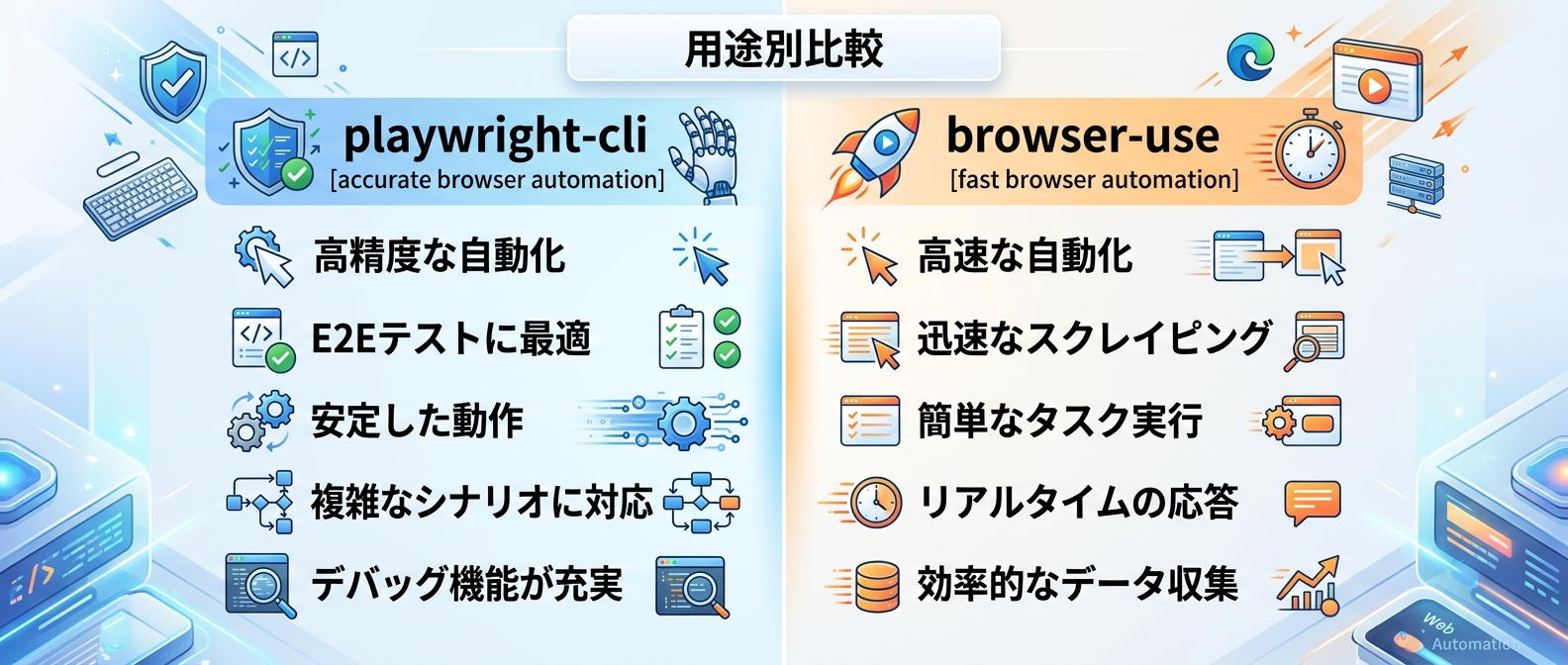 playwright-cliとbrowser-useの用途別比較