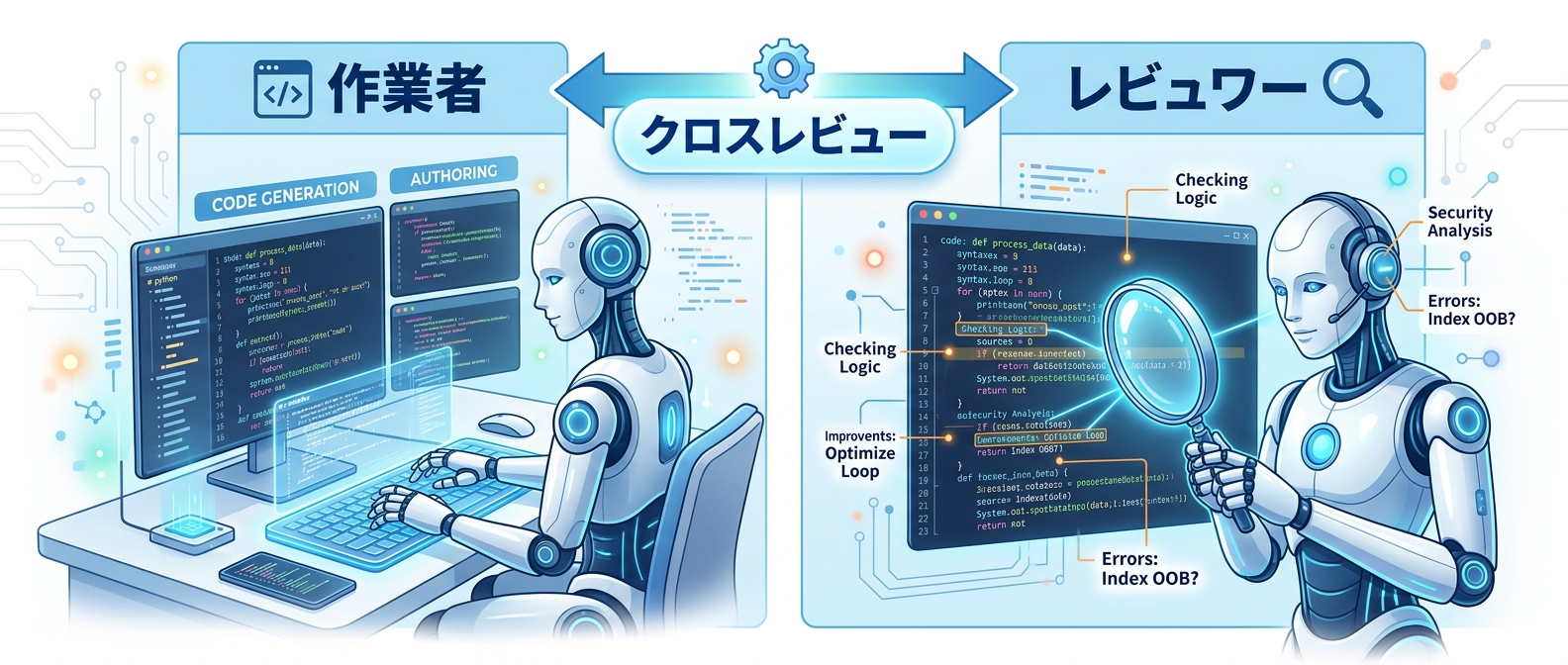 作業者とレビュワーの責務分割によるクロスレビュー