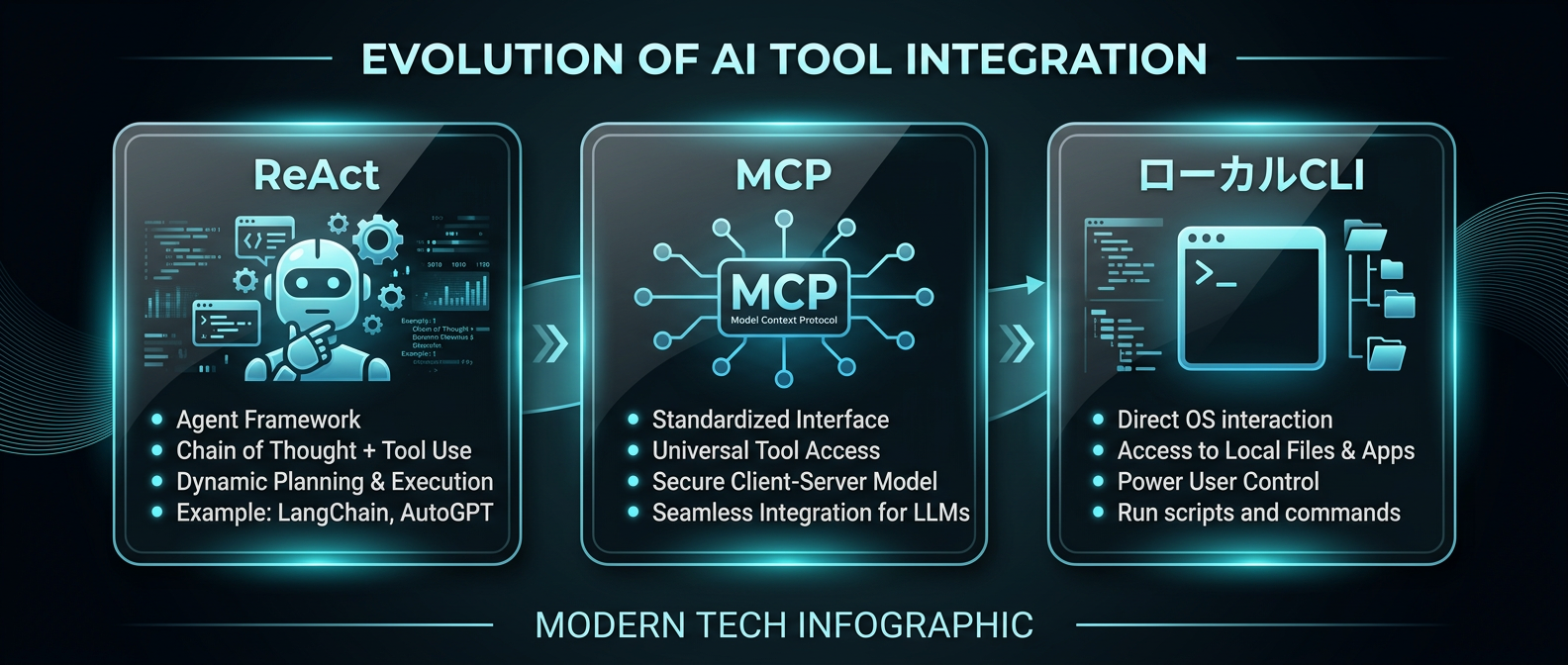 AI外部連携アーキテクチャの3つの潮流