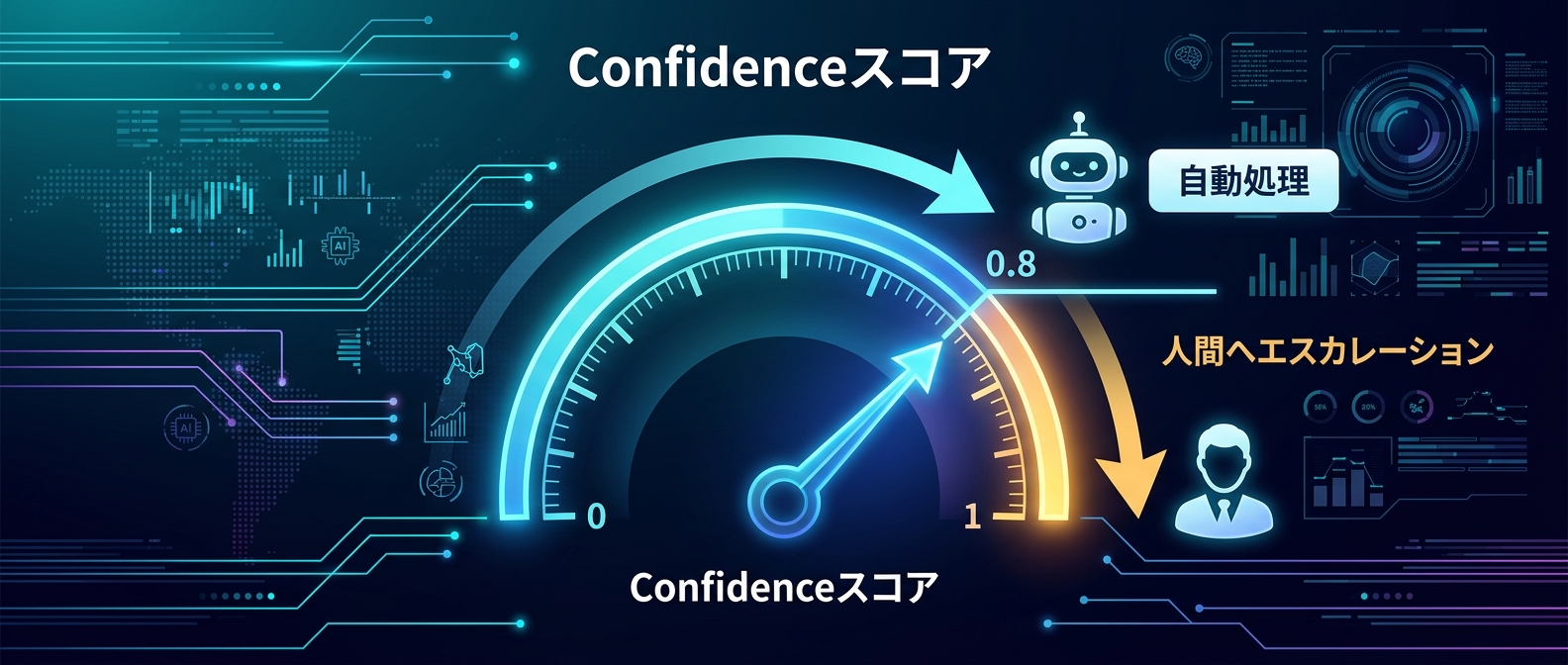 Confidenceスコアによるエスカレーションフロー