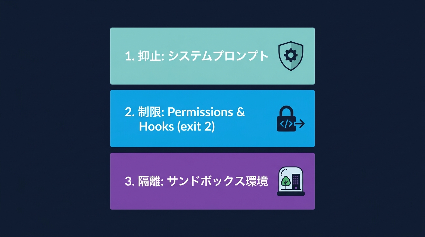 Claude Codeの3層防御セキュリティモデル