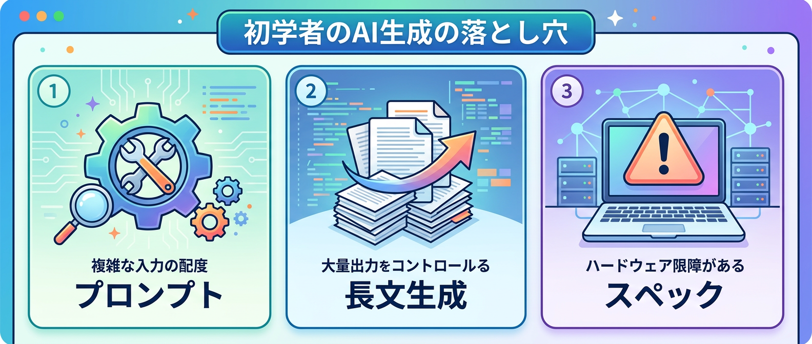 AI生成ツールを使う際に初心者が陥りやすい3つの罠