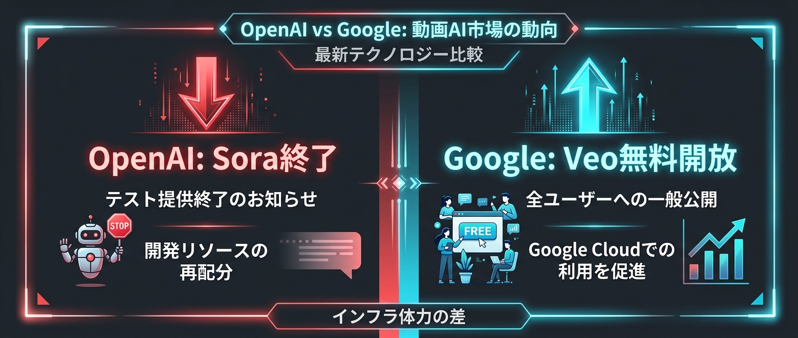 OpenAIとGoogleの戦略とインフラ体力の違い