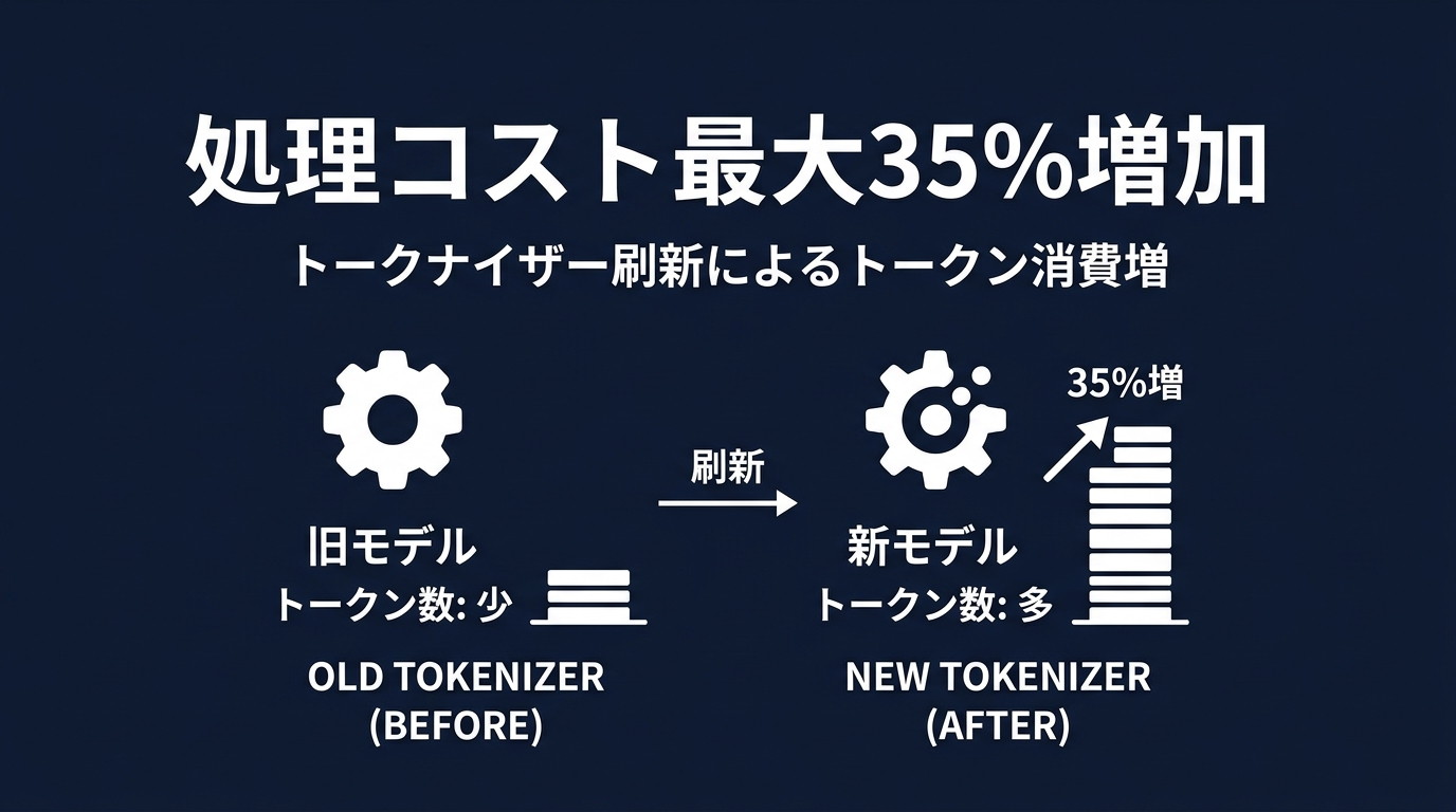 トークナイザー刷新によるコスト増のインパクト