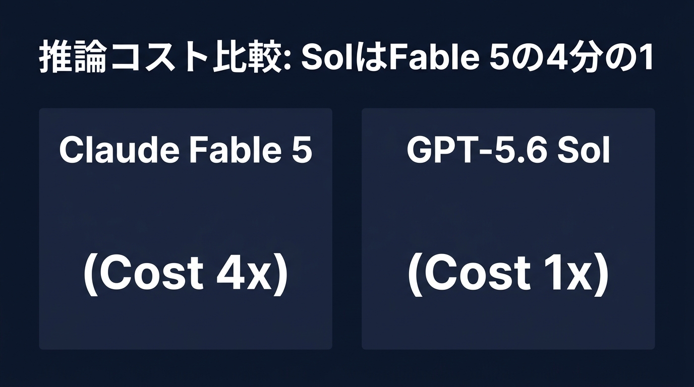 GPT-5.6 Solと競合モデルのコストパフォーマンス比較