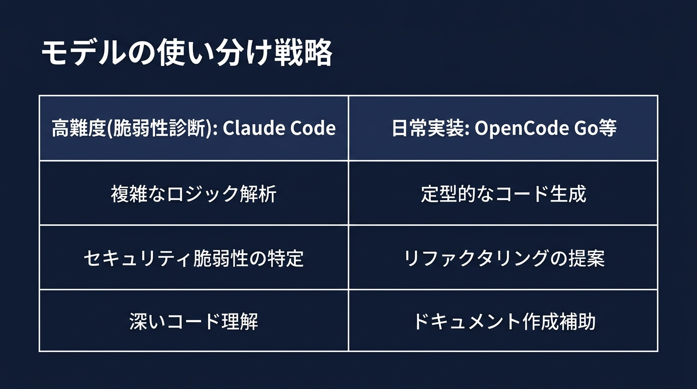 高難度タスクと日常タスクのモデル使い分け戦略