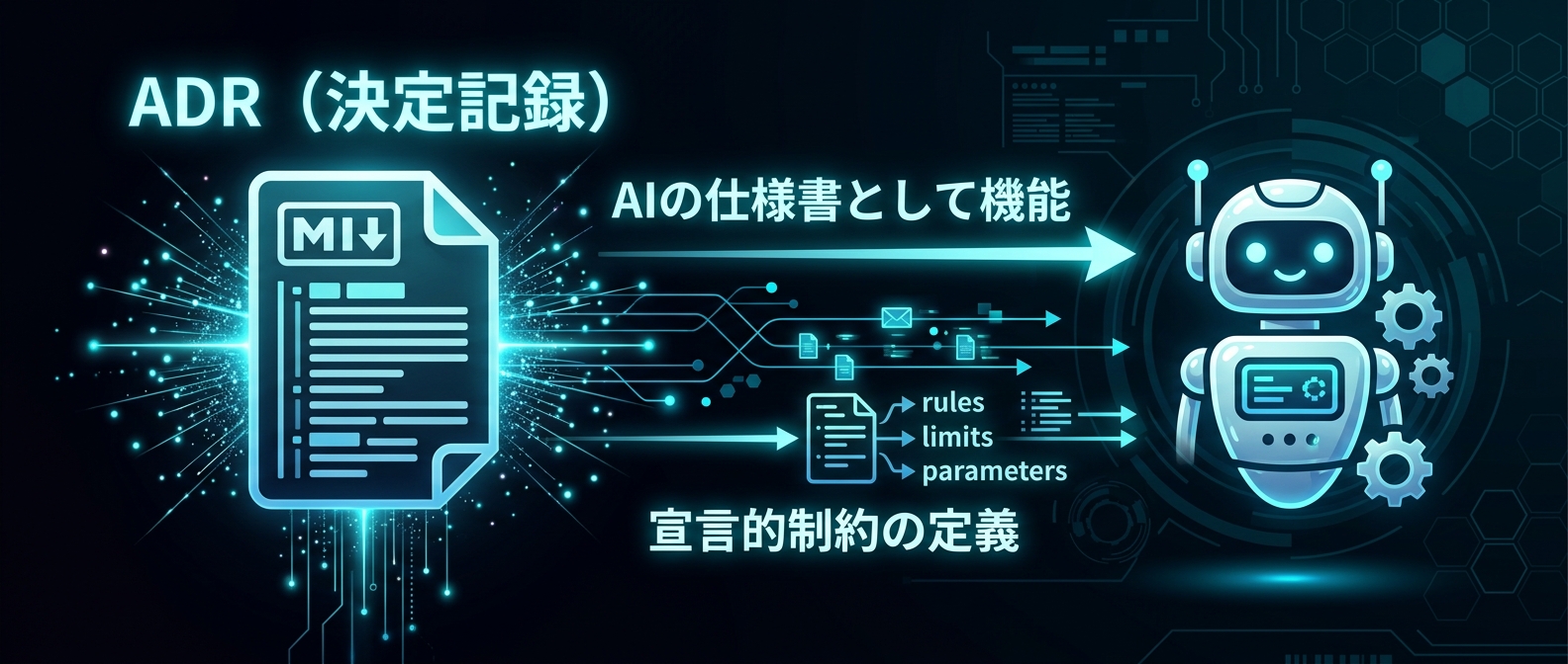 ADR（アーキテクチャ決定記録）は、AIコーディングエージェントを制御するための強力な仕様書として機能する。