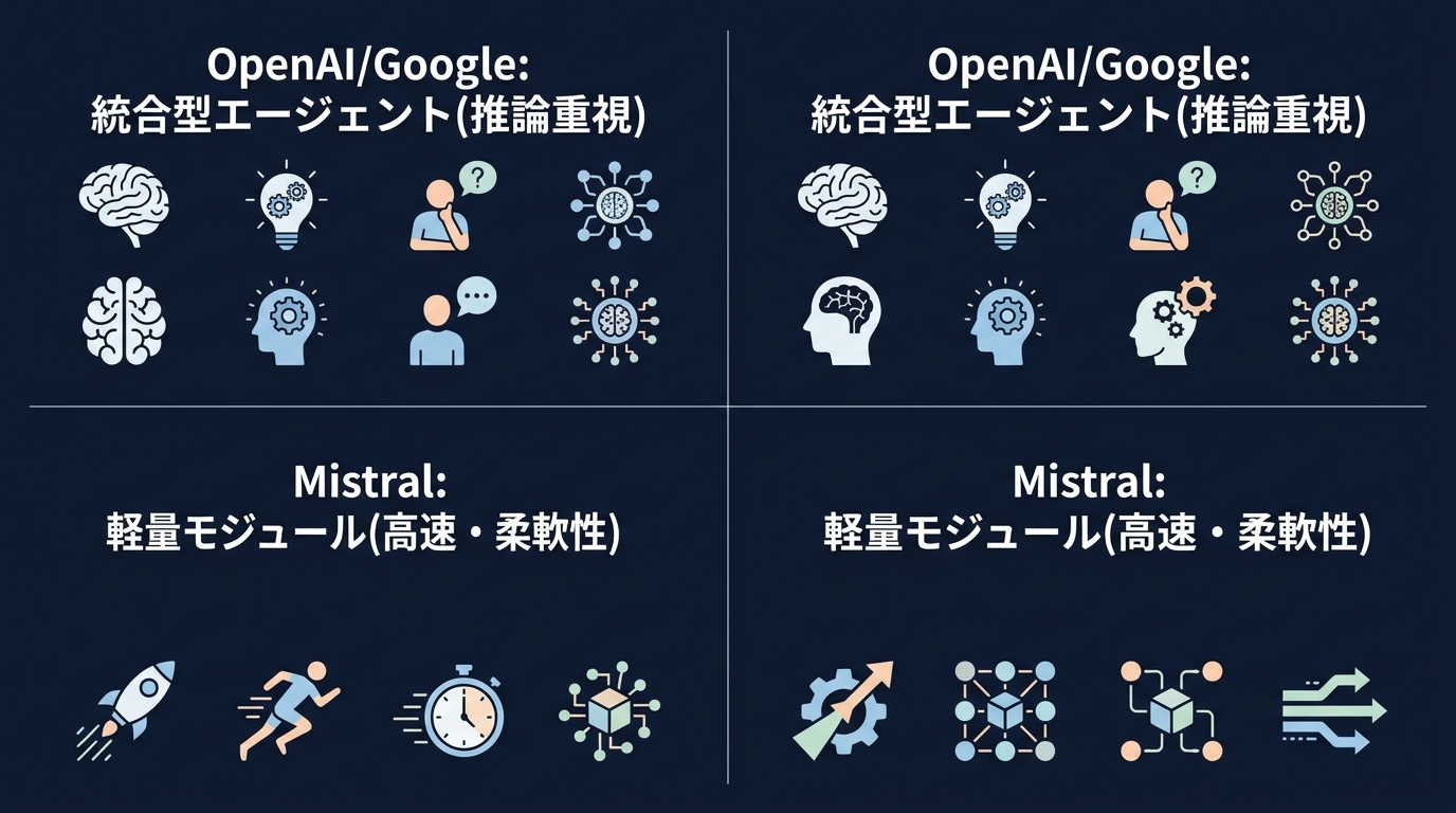 大手による統合型エージェントと、OSSによる軽量パーツの二極化。