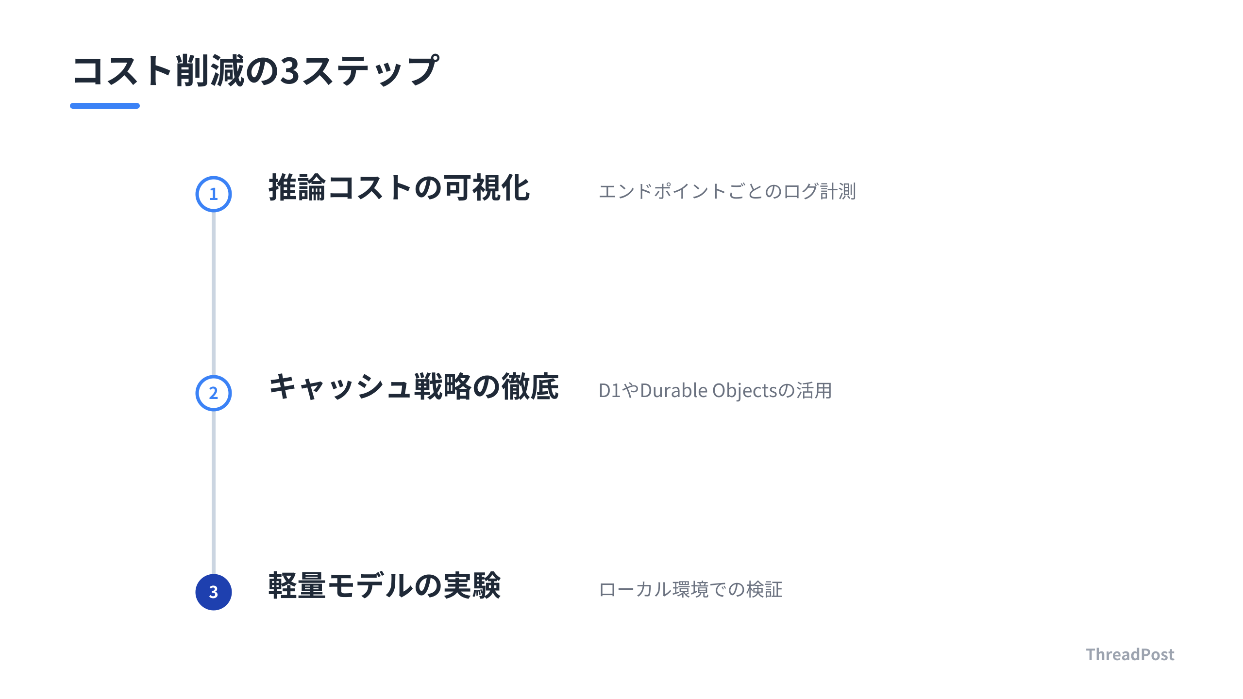 明日から取り組むべき推論コスト削減の具体的なアクション。