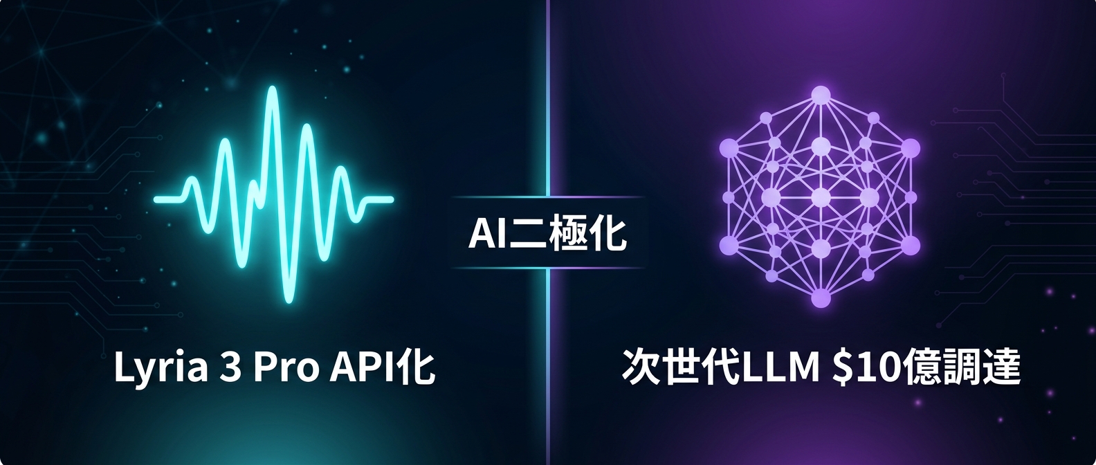 AI業界の二極化：マルチモーダルAPIの実用化と次世代アーキテクチャへの巨額投資が同時進行している