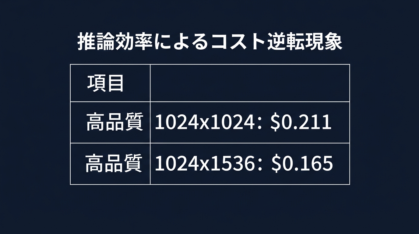 GPT Image 2における解像度とコストの関係