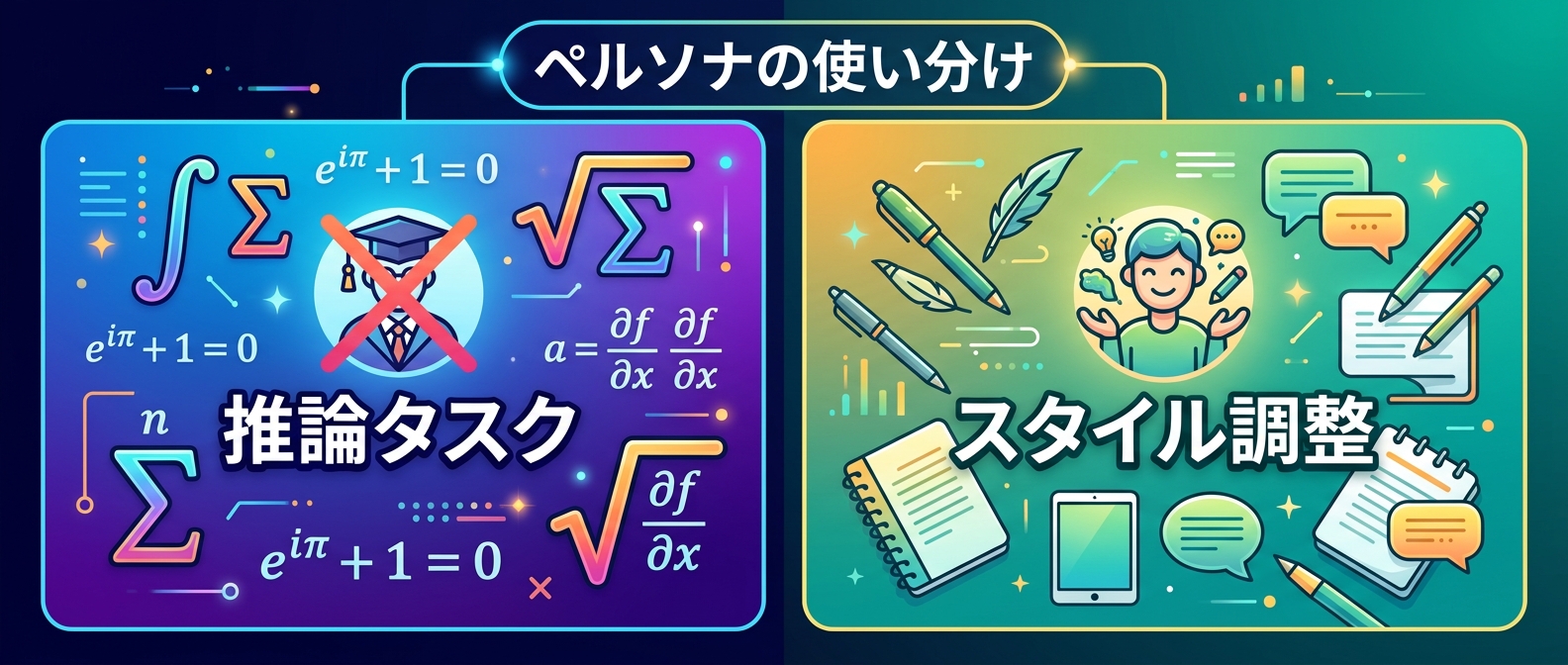 タスクの目的に応じたペルソナの正しい使い分け