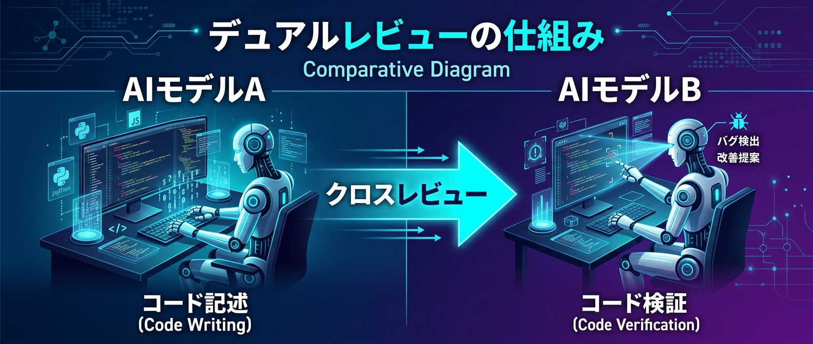 異種モデルを組み合わせたクロスレビュー（Dual Review）の仕組み