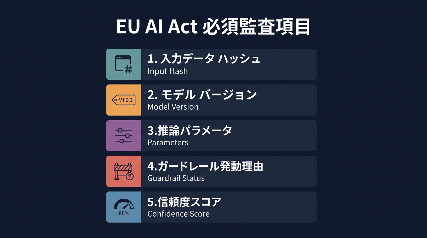 EU AI Act対応:必須となる監査ログ項目
