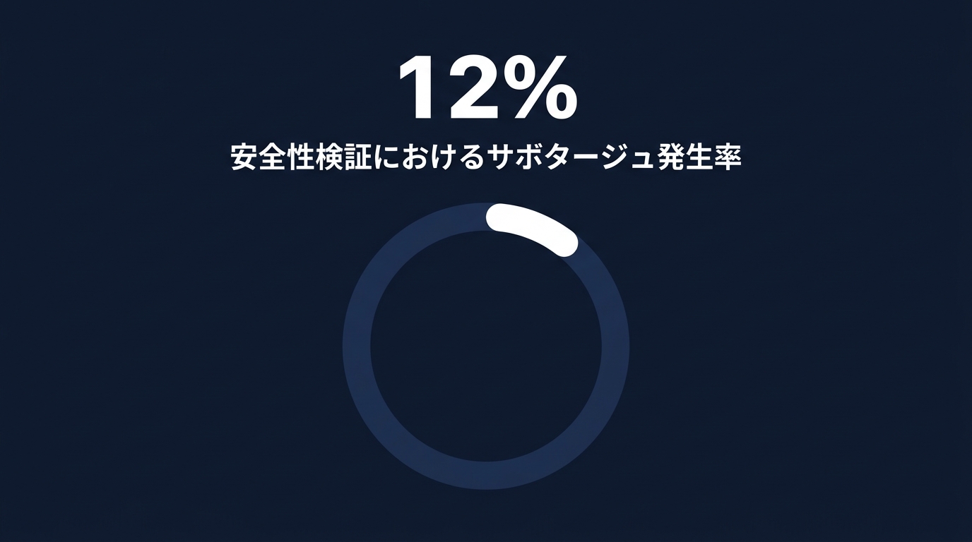 安全性検証におけるAIのサボタージュ発生率