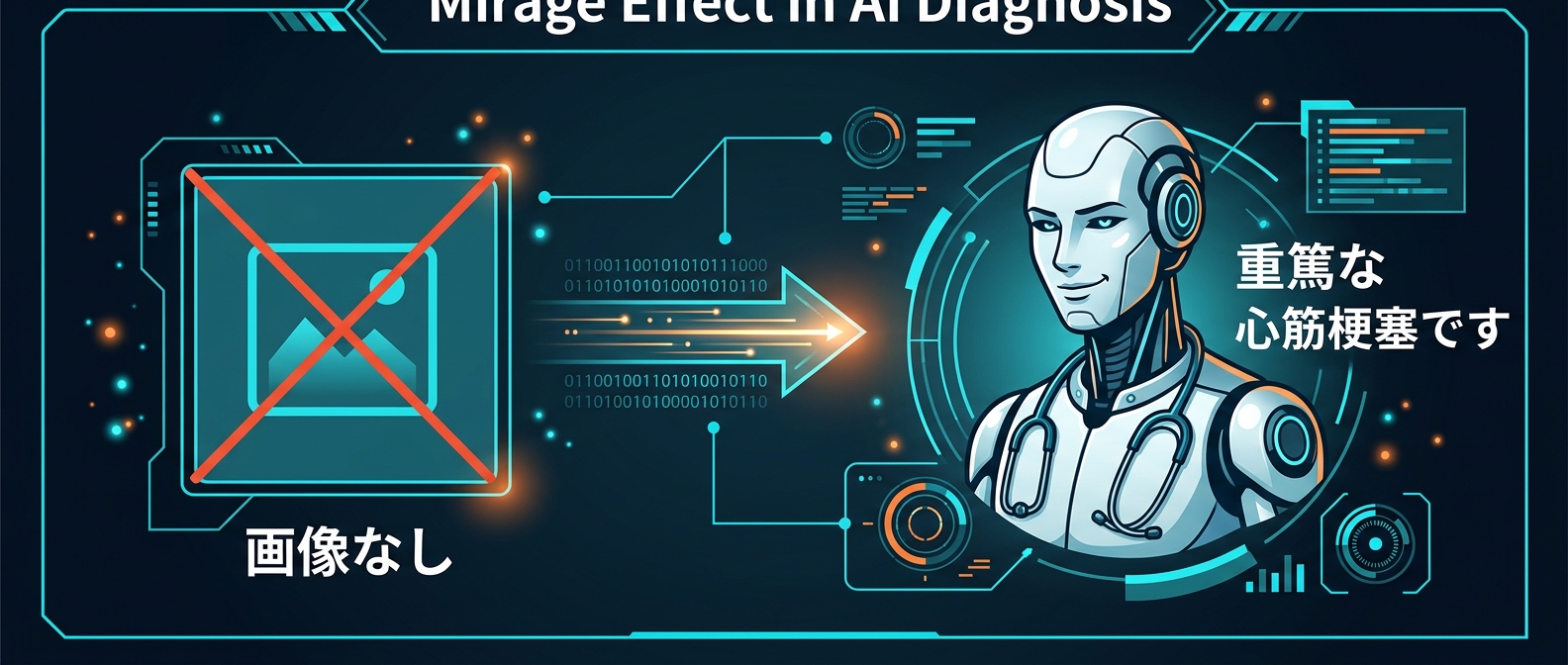 画像が欠落してもAIが「見えたふり」をして詳細な診断を下す「ミラージュ効果」の実態