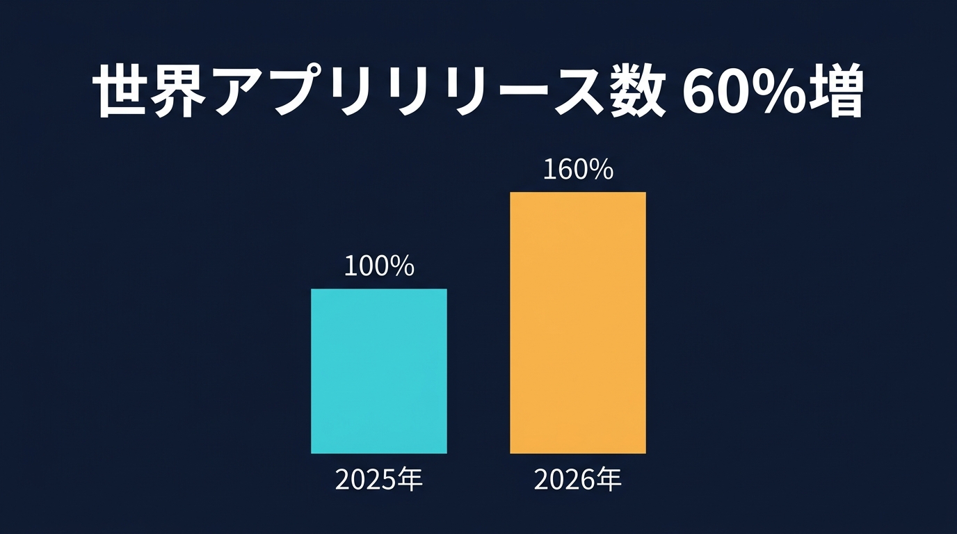 2026年第1四半期におけるアプリリリース数の急増
