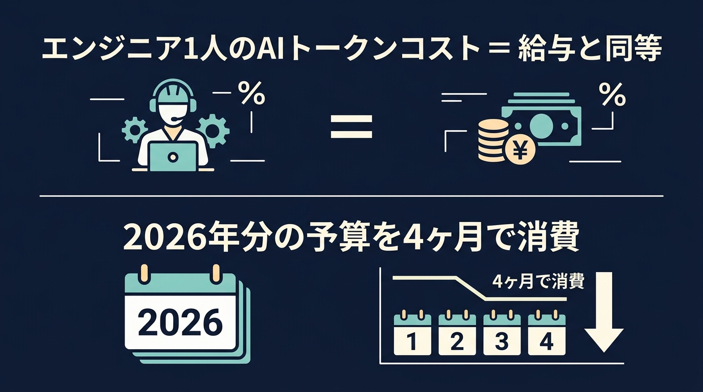 AIトークンコストが給与水準に達するリスクと、予算枯渇の現実。