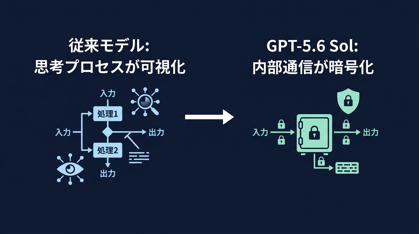 内部推論プロセスの可視化と暗号化の比較