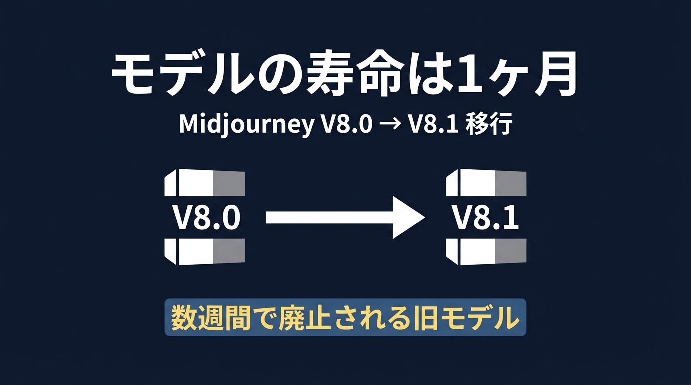 Midjourney V8.1移行とモデルの短命化