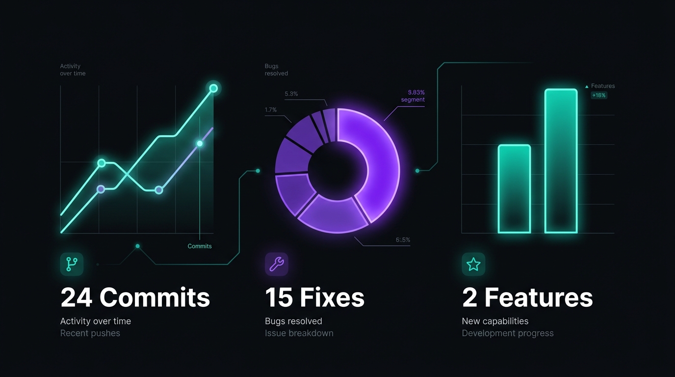 本日の開発スタッツ:新機能開発を上回るバグ修正の嵐
