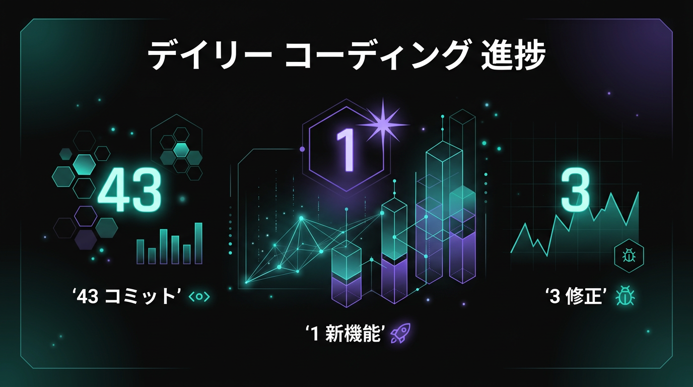 本日の開発実績：43コミットの泥沼