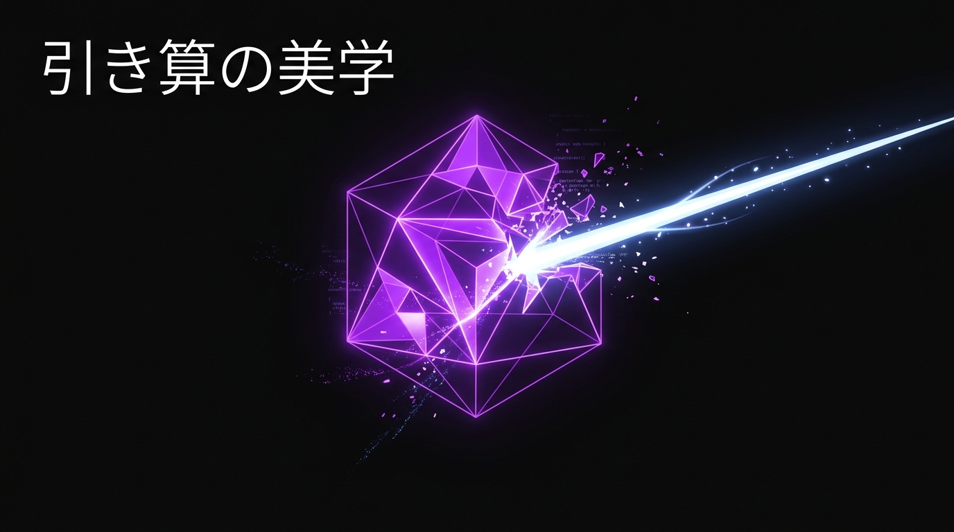 「引き算」の美学。機能を削ぎ落とすことで、プロダクトの本質を研ぎ澄ます。