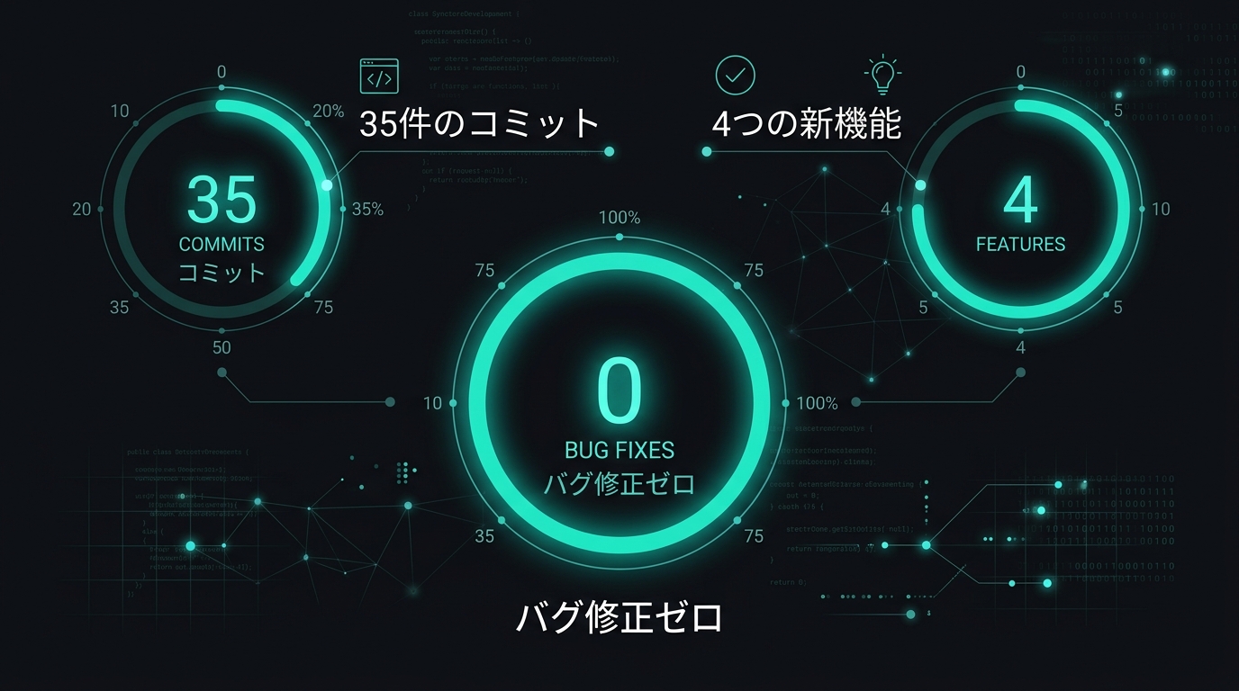 本日の開発スタッツ:驚異のスピードと安定性