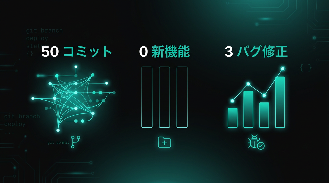 今週の開発ダッシュボード：新機能ゼロの現実